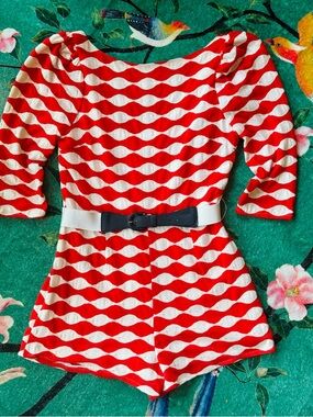 Ark & Co Pink and Red Striped Romper